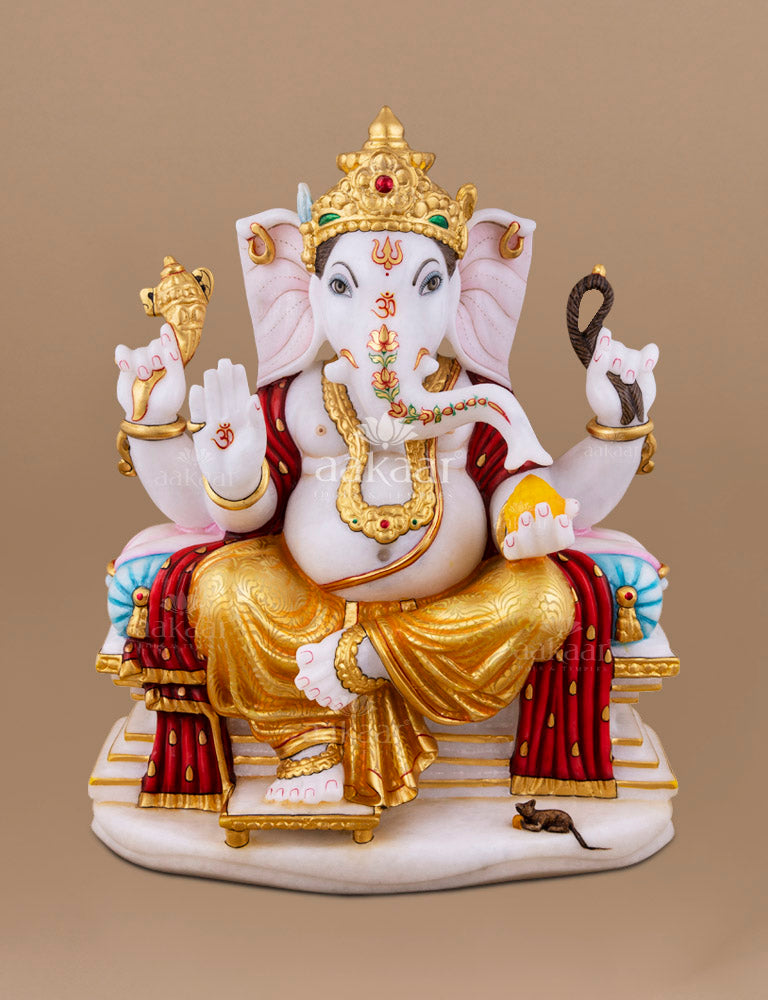 Ganesh Idol Sitting on Sihasan 15